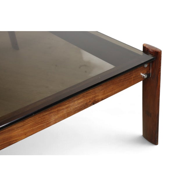 Exotic Wood and Smoked Glass Coffee Table by Percival Lafer, Brazil, 1970 For Sale - Image 9 of 17