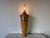 1980s Vintage Organic Modern Wrapped Leather and Embossed Metal Table Lamp/ Sold For Sale - Image 4 of 12