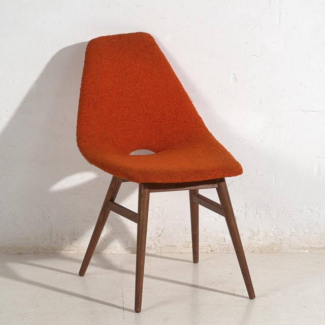 Textile Vintage Chair in Orange, 1960 For Sale - Image 7 of 7