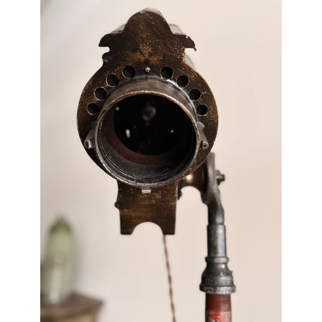 1930s Vintage 1930’s Theatre Spot Light Cast Iron Floor Lamp - Brenkert For Sale - Image 5 of 10