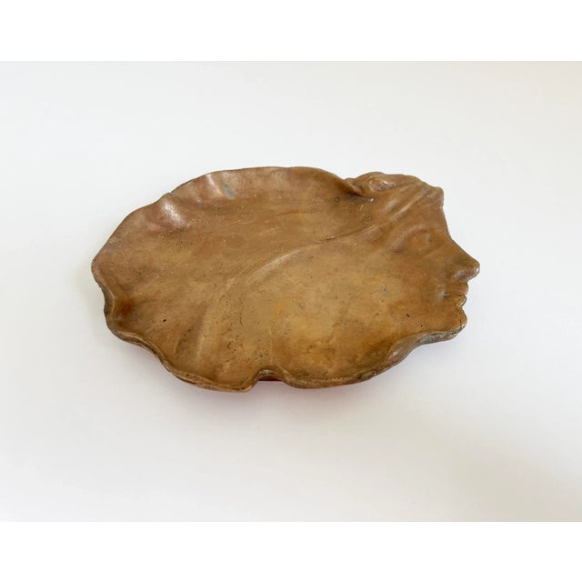 Elegant, antique accent dish, tray, or catchall. Crafted in the Art Nouveau style, produced in France in the early 20th...