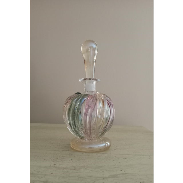 Vintage Ion Tamaian Signed Hand Blown Art Glass Perfume Bottle With Dauber For Sale - Image 10 of 17