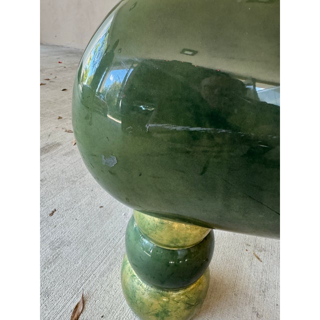 Late 20th Century Green Goatskin Goat Skin Enrique Garcel Designer Coffee Table For Sale - Image 11 of 12