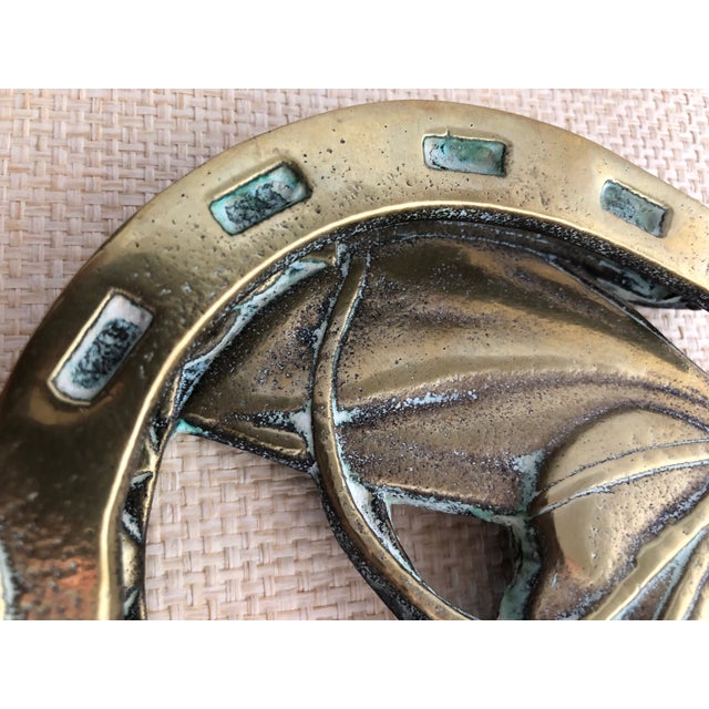 Solid Brass Horse Motif Door Knocker With Equestrian Designs For Sale - Image 9 of 9