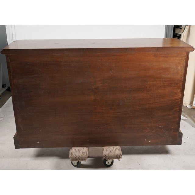 Late 20th Century French Provincial Walnut Two-Door Buffet With Drawers and Brass Hardware For Sale - Image 9 of 9