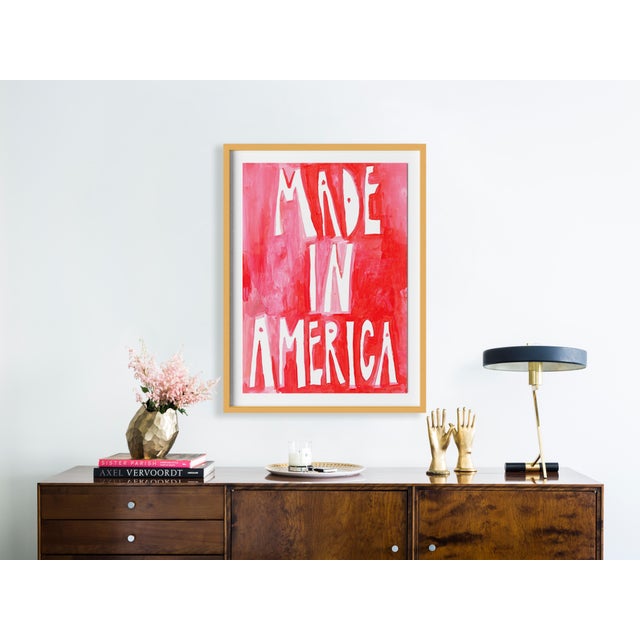 Contemporary Made In America by Virginia Chamlee in Gold Frame, Large Art Print For Sale - Image 3 of 4