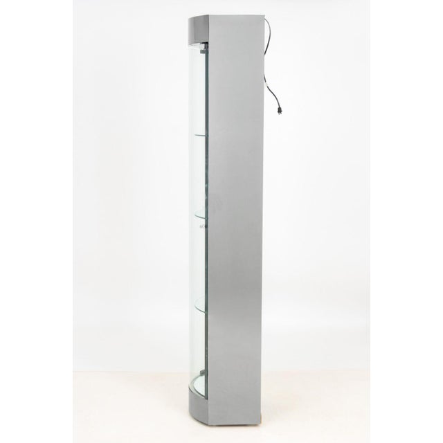 Chrome Modern Chrome and Glass Display Cabinet For Sale - Image 8 of 10
