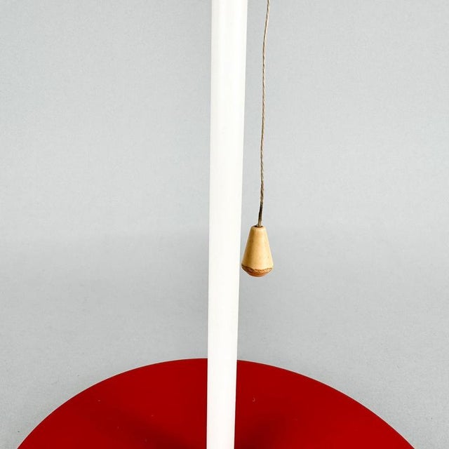 Red Mid-Century Space Age Table Lamp attributed to Kamenicky Senov, Former Czechoslovakia, 1970s For Sale - Image 8 of 12