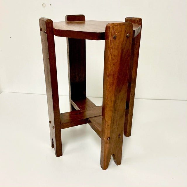 1920s 1920s Antique Folk Art Art Deco Arts & Crafts Plant Stand. For Sale - Image 5 of 12