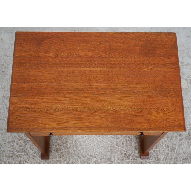 Wood Stickley Harvey Ellis Inlay Oak Writing Desk For Sale - Image 7 of 18