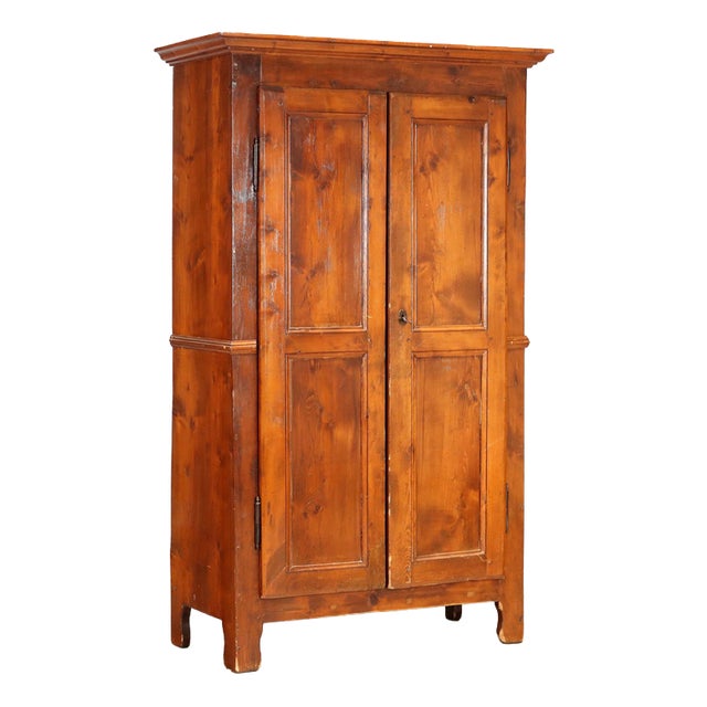 19th Century 2-Body Larch Wardrobe, Italy For Sale
