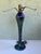 Joseph Clearman Vintage Joe Clearman Signed Iridescent Pulled Feather Art Glass Table Lamp Base For Sale - Image 4 of 12