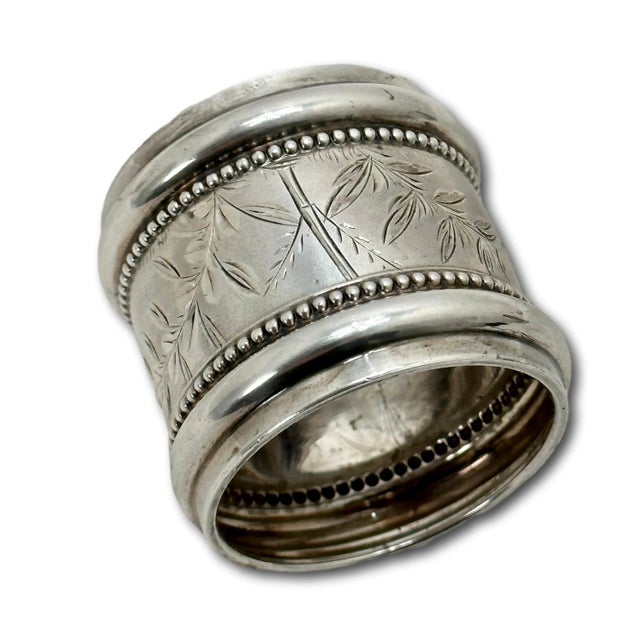 Large Antique Signed Gorham 1882 Victorian Sterling Silver Napkin Ring Engraved With Name "James" For Sale - Image 9 of 12
