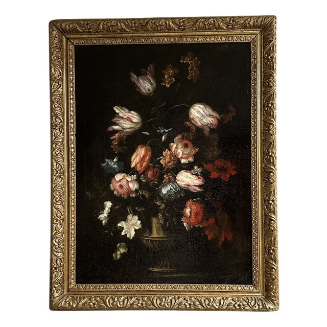 Francesco Caldei / Francecso Mantovano, Vase of Flowers, 1600s, Oil on Canvas, Framed For Sale