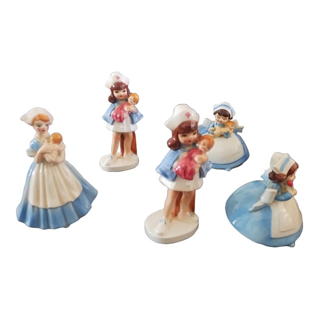 Organic Lefton Nurse Figurines (Five) For Sale