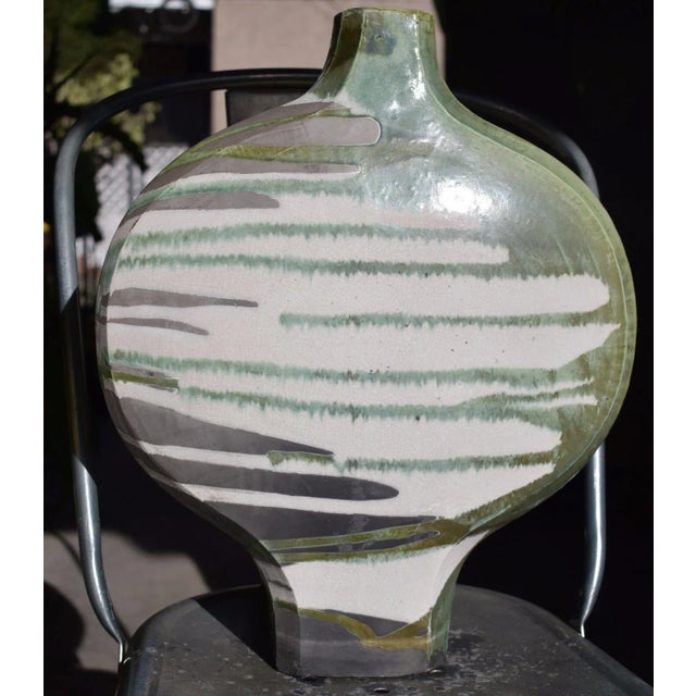 Creitz Signed and Dated 1989 Raku Style Large Vase For Sale In Los Angeles - Image 6 of 13