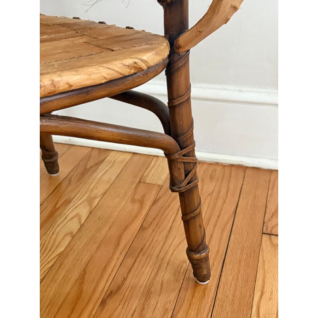 Midcentury Folk Art Southwestern Chair With Leather and Bentwood, Circa 1960s For Sale - Image 14 of 15