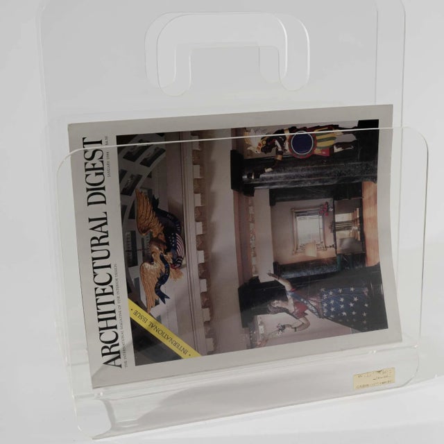 Vintage Lucite Magazine Rack For Sale - Image 10 of 12