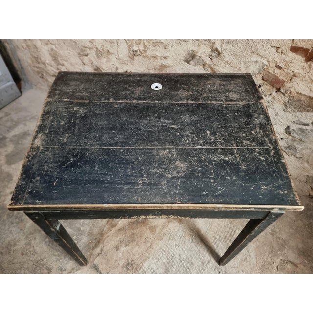 Antique French Black School Lift Top Desk, 1900s For Sale - Image 16 of 18