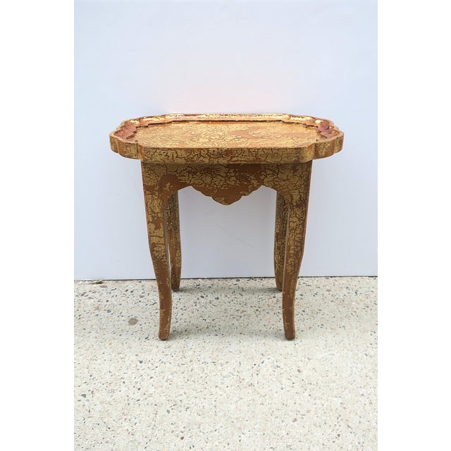 Rococo Italian Gold Giltwood Side Table For Sale - Image 3 of 17