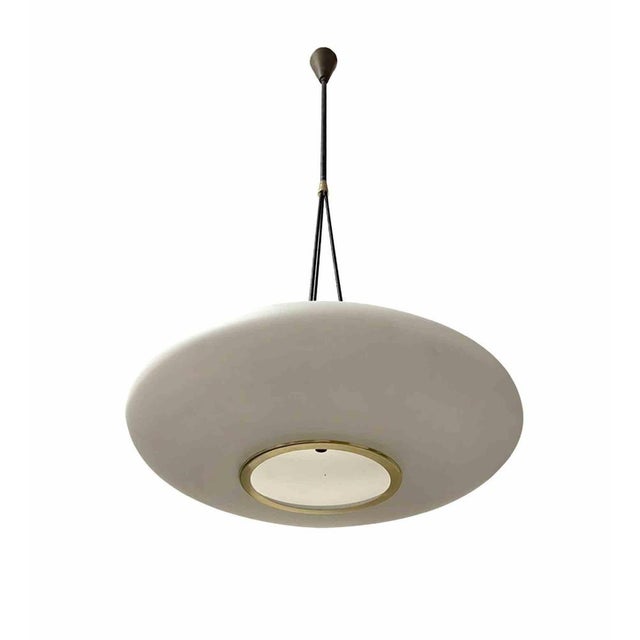 Vintage Chandelier by Stilnovo, 1970s. H 110 x 50 cm. Good conditions! This piece is attributed to the mentioned...