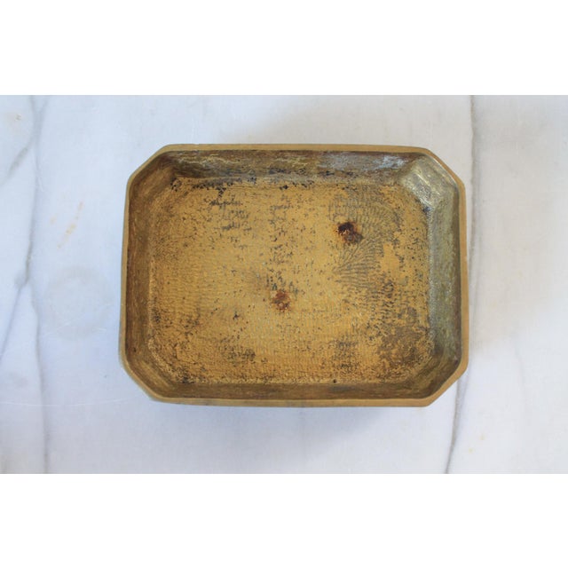 Mid 20th Century Vintage Brass Footed Fu Shou Chinese Symbol Trinket Box For Sale - Image 5 of 9