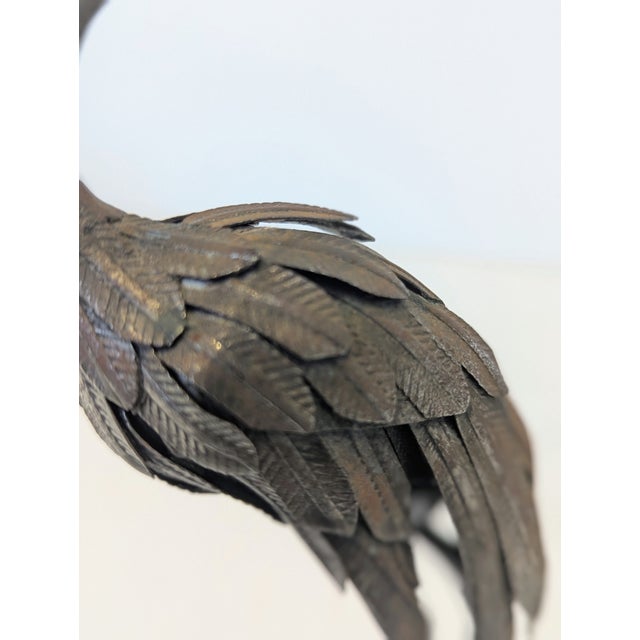 Mid-Century Japanese Bronze Crane Okimono Sculpture For Sale In San Francisco - Image 6 of 7