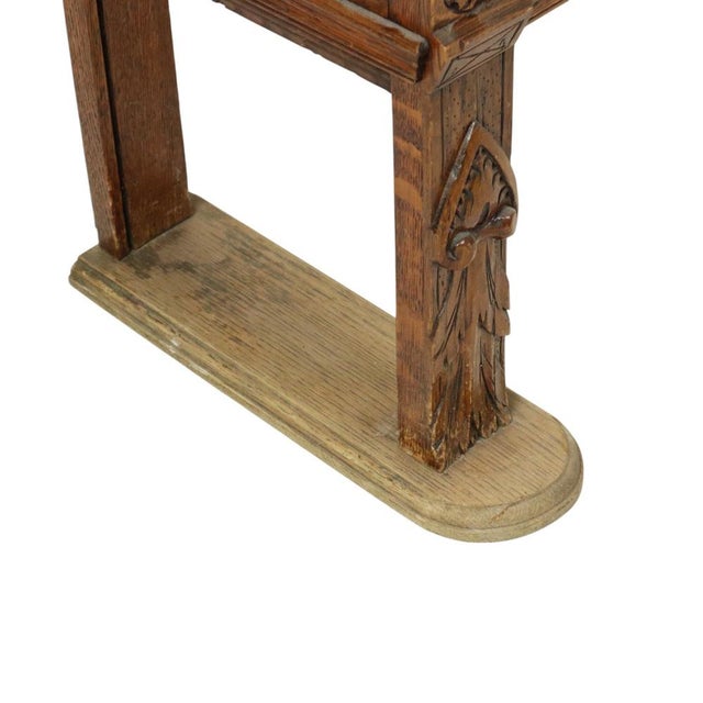 Renaissance Revival Sculpted Oak Bench, 20th Century For Sale - Image 12 of 18