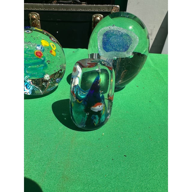 Trio of Glass Colorful Nautical Style Paperweights For Sale In Atlanta - Image 6 of 7