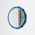 Mid-Century Modern Round Wall Mirror with Blue Frame, 1970s For Sale - Image 11 of 14