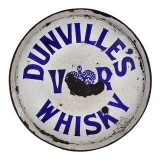 Antique Dunville's 1910 Whisky Advertising Victorian Enamel Tray For Sale