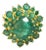 Bochic “Orient” Vintage Zambian Emerald Ring Set In 18K Yellow Gold & Silver For Sale