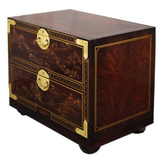 1970s Chinoiserie Campaign Style Cabinet Stacking Chest by Drexel Et Cetera Collection For Sale