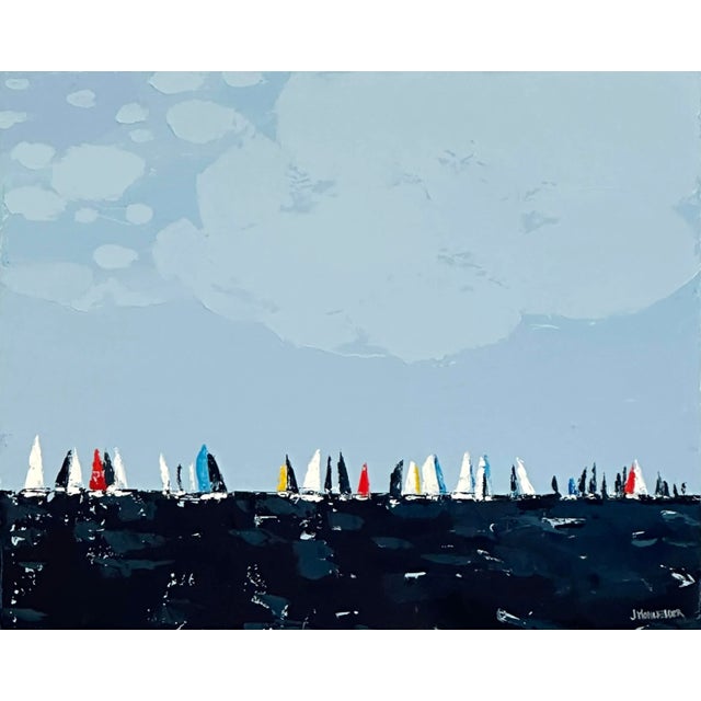 "Regatta" Modern Original Oil Painting, by Jennifer Hohlfelder For Sale
