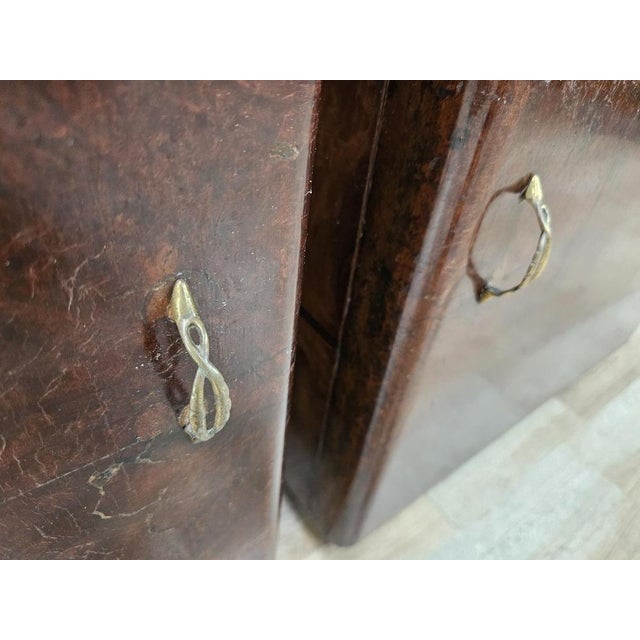Art Deco Oak Burl Bedside Tables, 1950, Set of 2 For Sale - Image 14 of 18