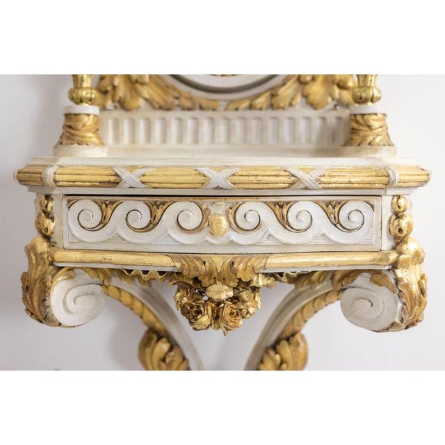 Louis XVI Console in Gilded and Lacquered Wood, 1900s For Sale - Image 11 of 15
