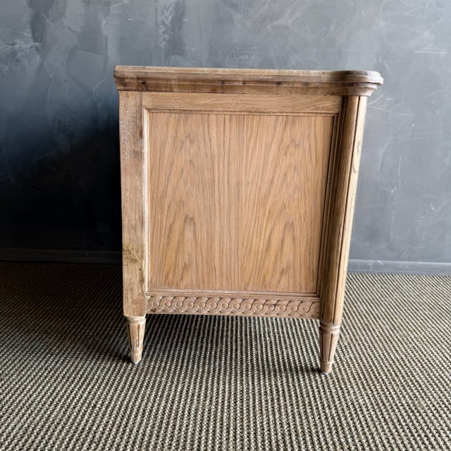 Louis XVI Style White Oak Nightstand 2 Drawers For Sale - Image 4 of 12