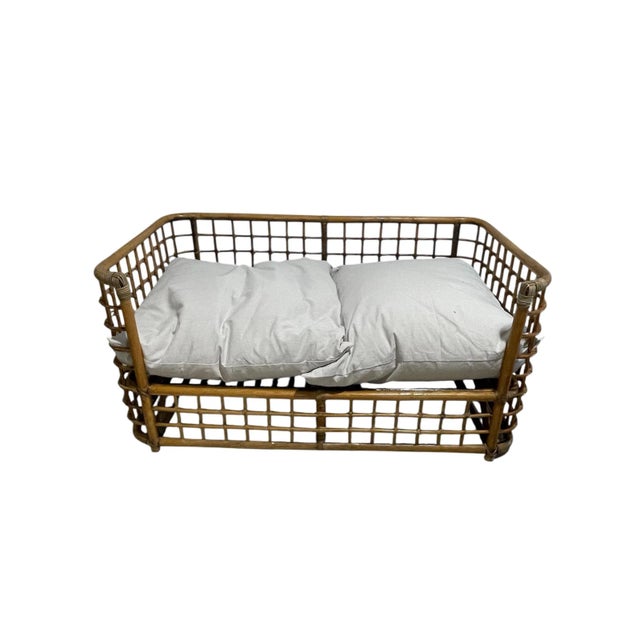 Bamboo Rattan Lounge Chairs & Loveseat After Henry Olko - Set of 3 For Sale In Chicago - Image 6 of 7
