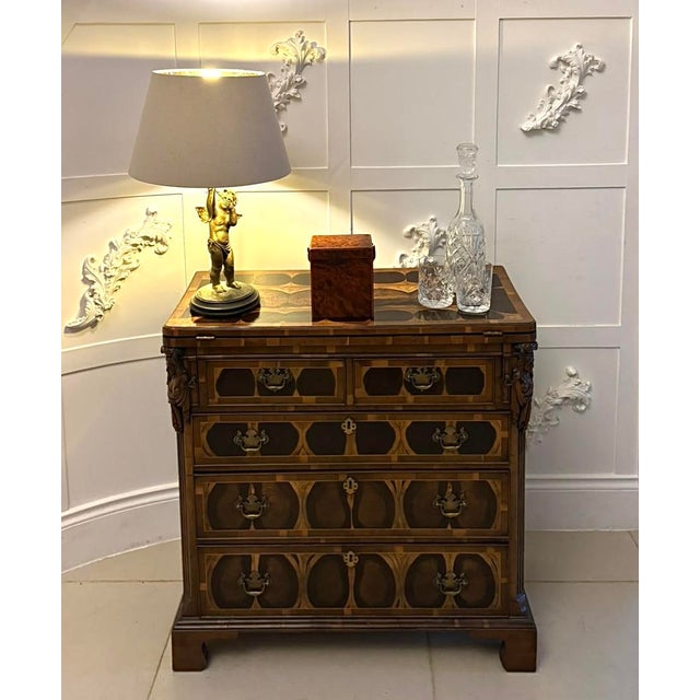 Antique George I Yew Wood and Laburnum Oyster Veneered Bachelors Chest, 1730 For Sale - Image 6 of 18
