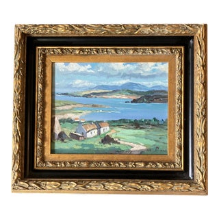 1980’s Vintage Impressionist Pete Dunne Australian Landscape Painting Ornate Frame For Sale