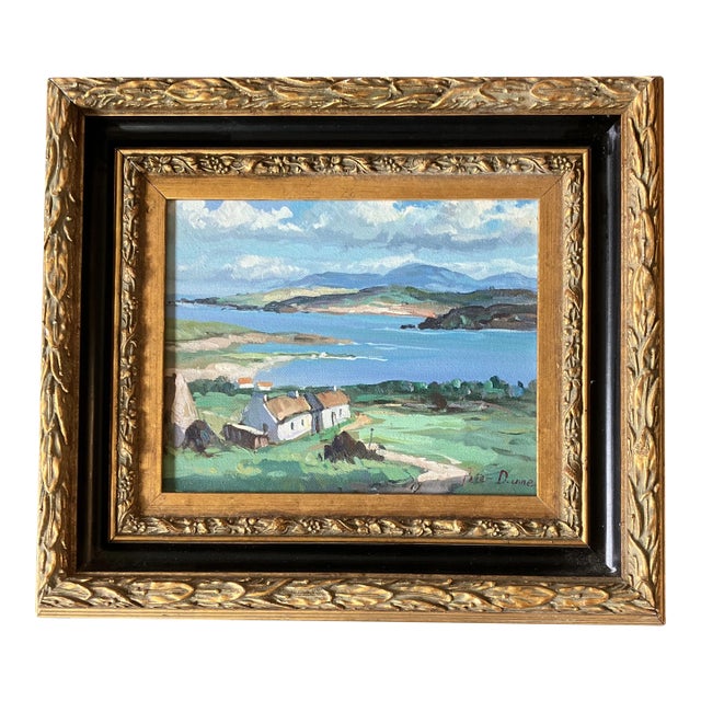 1980’s Vintage Impressionist Pete Dunne Australian Landscape Painting Ornate Frame For Sale
