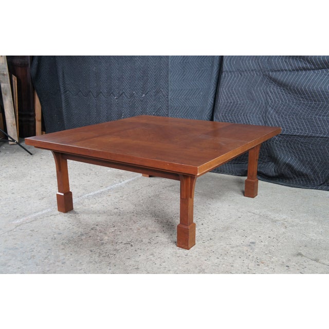 Brown Late 20th Century Artisan Mission Arts & Crafts Craftsman Style Cherry Coffee Cocktail Table 44" For Sale - Image 8 of 12