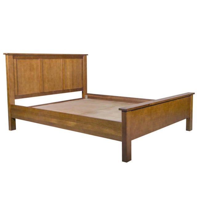 Crafters and Weavers Mission Oak Panel Bed - Michael's Cherry - King For Sale - Image 9 of 9