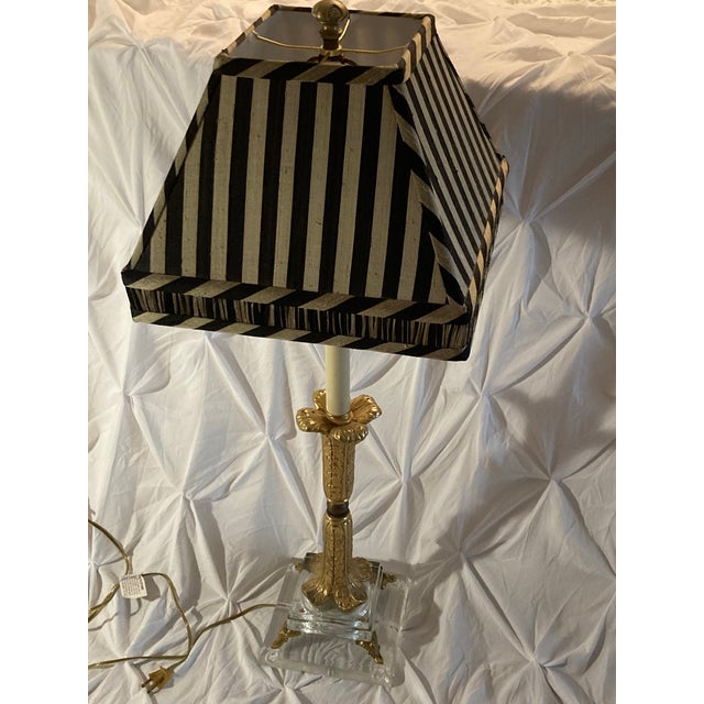 1990s Stylish Lamp With Lampshade For Sale - Image 4 of 11