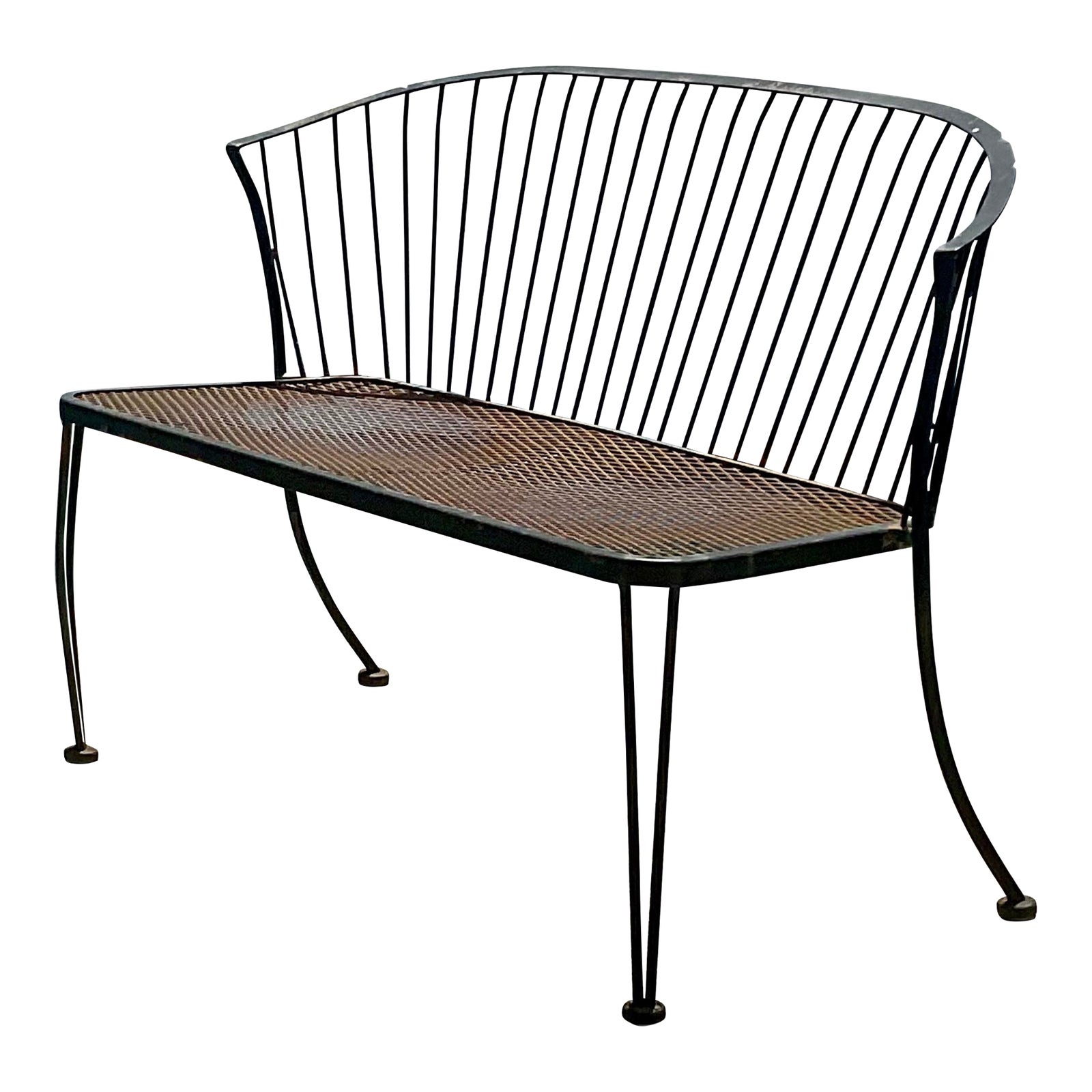 Vintage Coastal Wrought Iron Loveseat After Russell Woodard Chairish