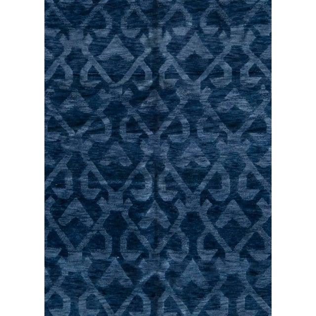 Contemporary navy blue handcrafted Pashmina Euro rug by Doris Leslie Blau Size: 8'9" × 12'8" (266 × 386 cm) This exquisite...