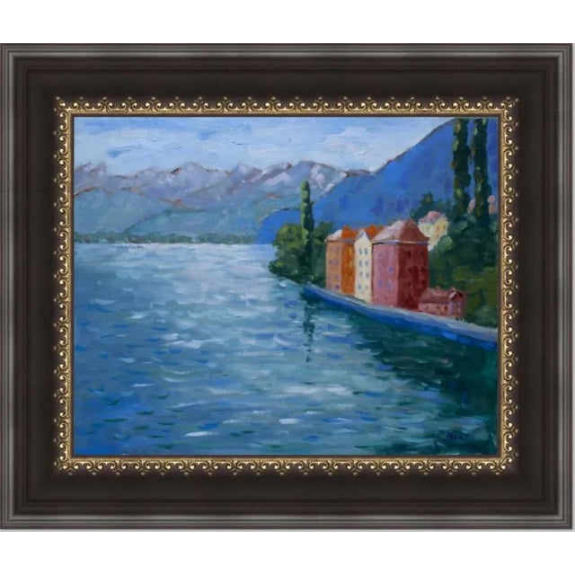 Lake Como Italy Impressionist Contemporary Oil Painting Wall Decor For Sale - Image 11 of 12