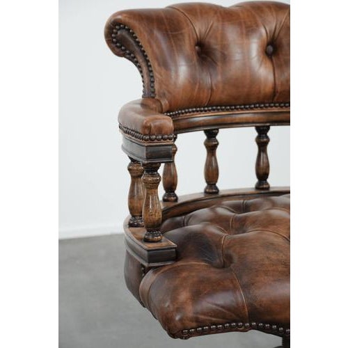 Chesterfield Chair in Cowhide For Sale - Image 12 of 15