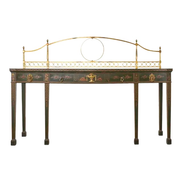 George II Style Mahogany Chinese Chippendale Lacquered Huntboard Sideboard For Sale