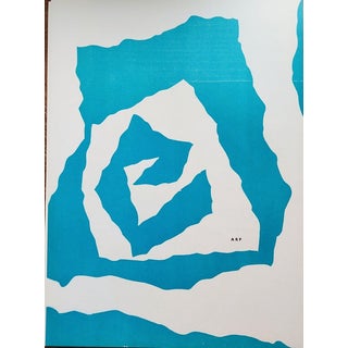 Jean Arp, Abstraction in Blue, Original Lithograph, 1950 For Sale